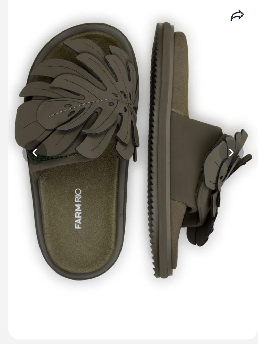 FARM RIO
Forest Green Monstera Anatomic Slide Sandal
$145 size US 9 new/no box